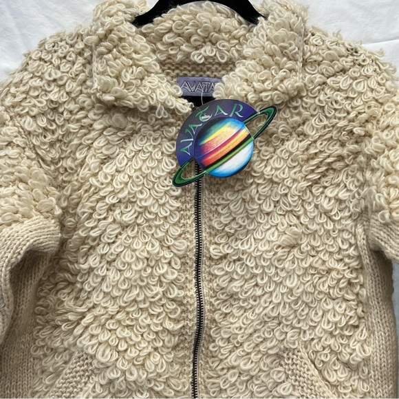 Avatar Pachamama Wool Hand Knit Jacket Made In Nepal NWT Vintage Chunky Warm - Picture 2 of 8